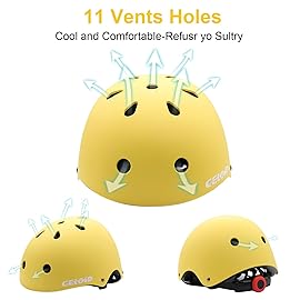 CELOID Kids Bike Helmet,Toddler Skateboard Helmets for Ages 5-8-9 Years Boys GirlsAdjustable Multi-Sport Bicycle Skateboarding Football Roller Skating Scooter Rollerblade Balance Bike Helmet,Yellow