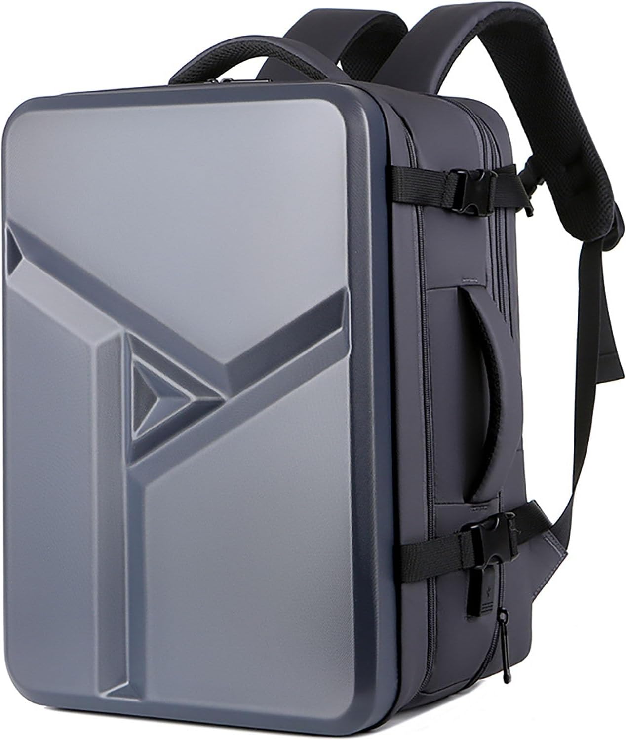 Hard Shell Laptop Backpack, Expandable Business Travel 17 Inch Waterproof Anti Theft Computer Bag with USB Port & Wet Pocket (Dark Gray)