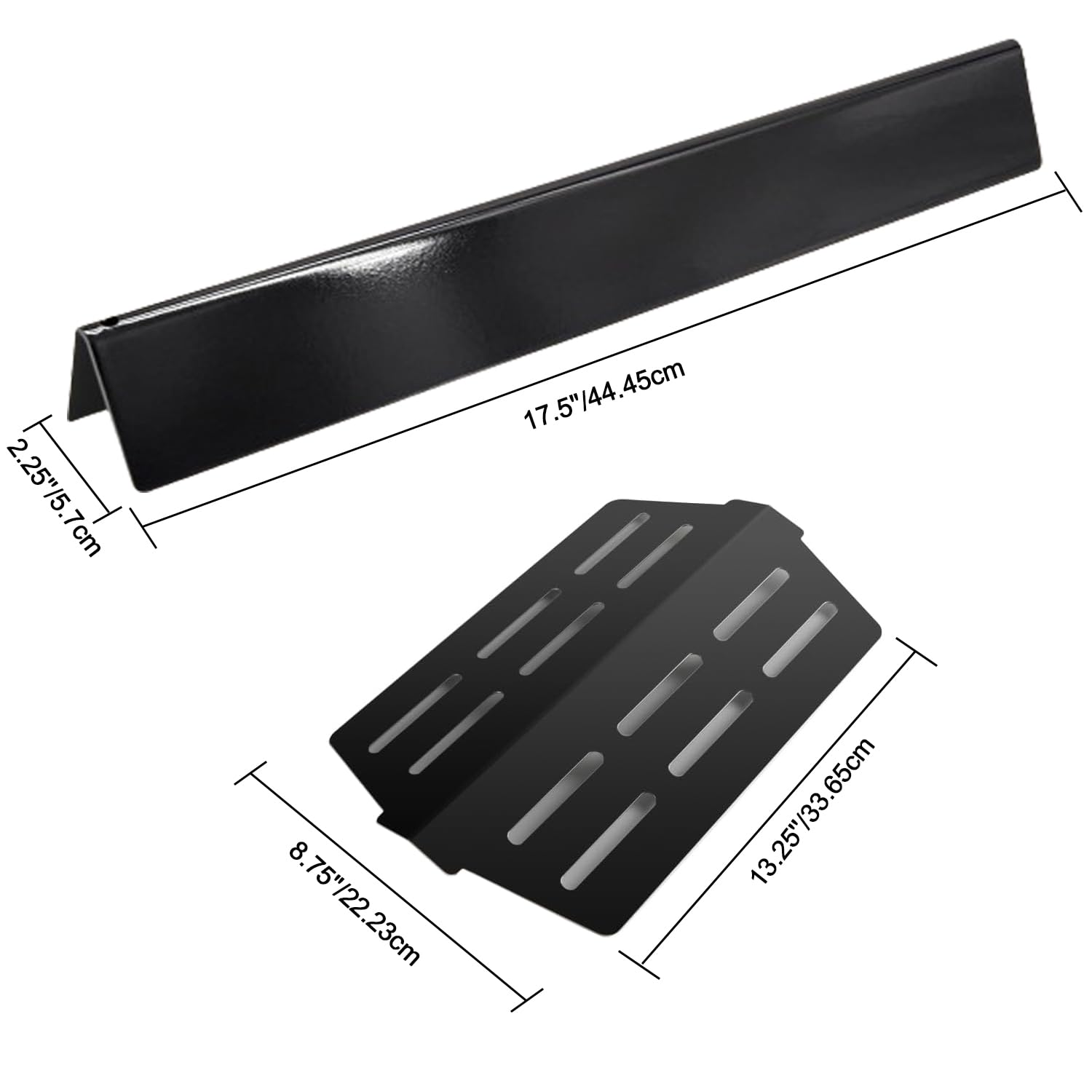 Reflector de calor 7620 y barra de sabor de 44,5 cm para Weber Genesis 300 Series, cubierta de quemador para Weber Genesis E/S/EP 310 320 330 con botones frontales delanteros, deflector de calor de
