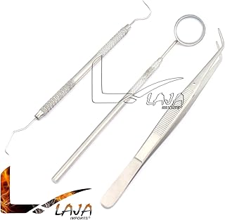 LAJA IMPORTS 3 PC DENTAL INSTRUMENTS SET STAINLESS STEEL