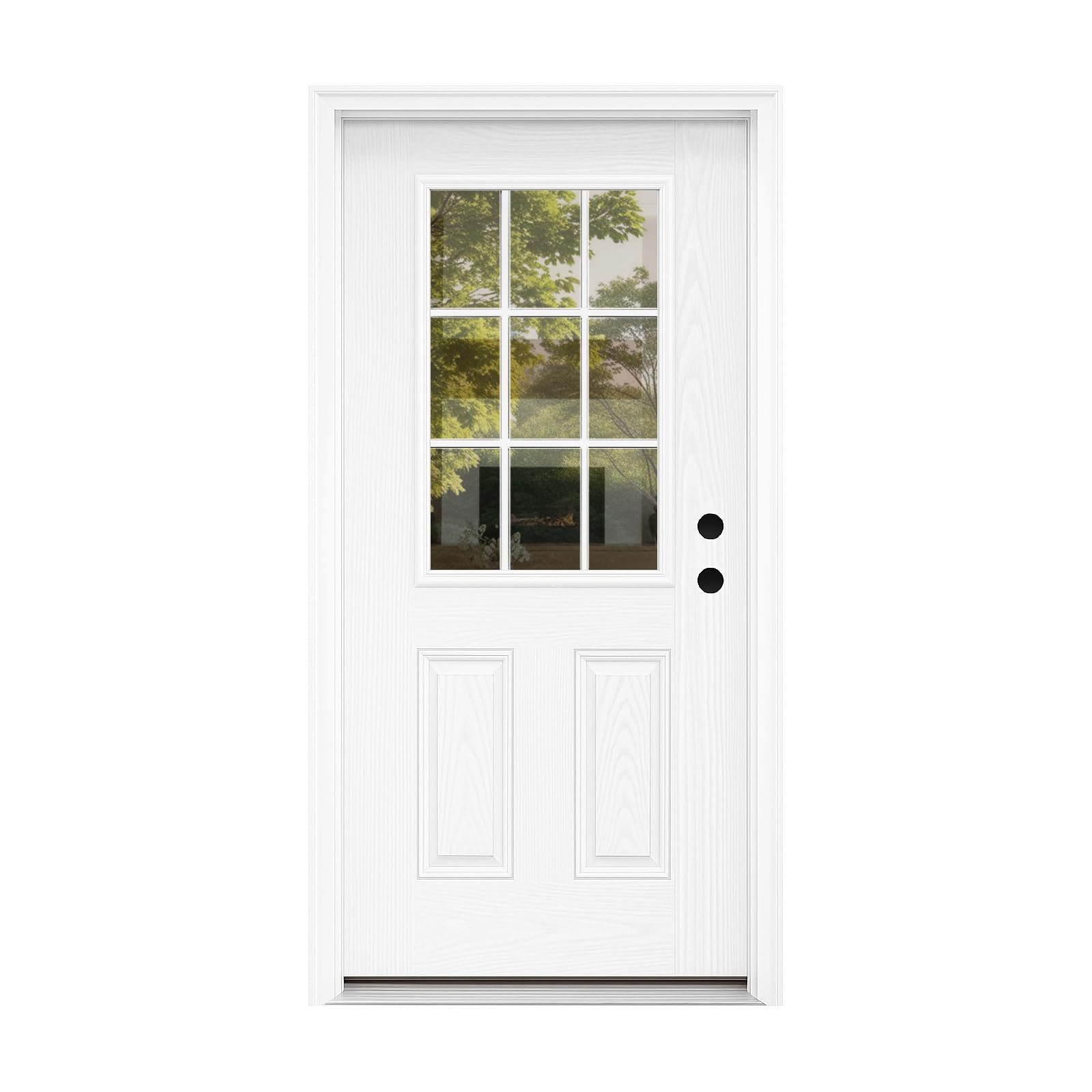 32"x80" Fiberglass Entry Door with Vinyl Frame, Left Hand Inswing