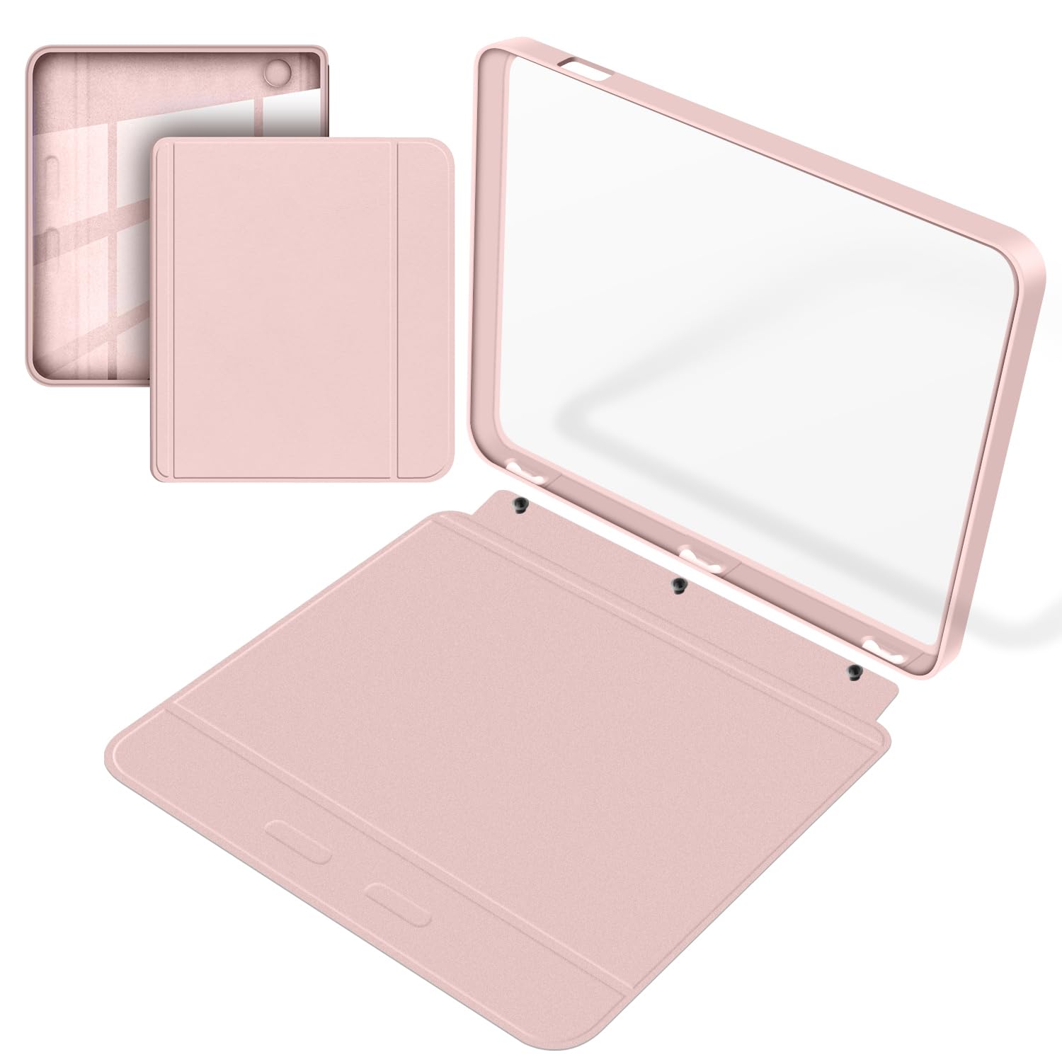 Split Folio Detachable Protective Case for 7" Kobo Libra Colour 2024 Released, Ultra Clear Transparent Back Cover Light Shell, Auto Sleep and Wake, Dark Green — view 23