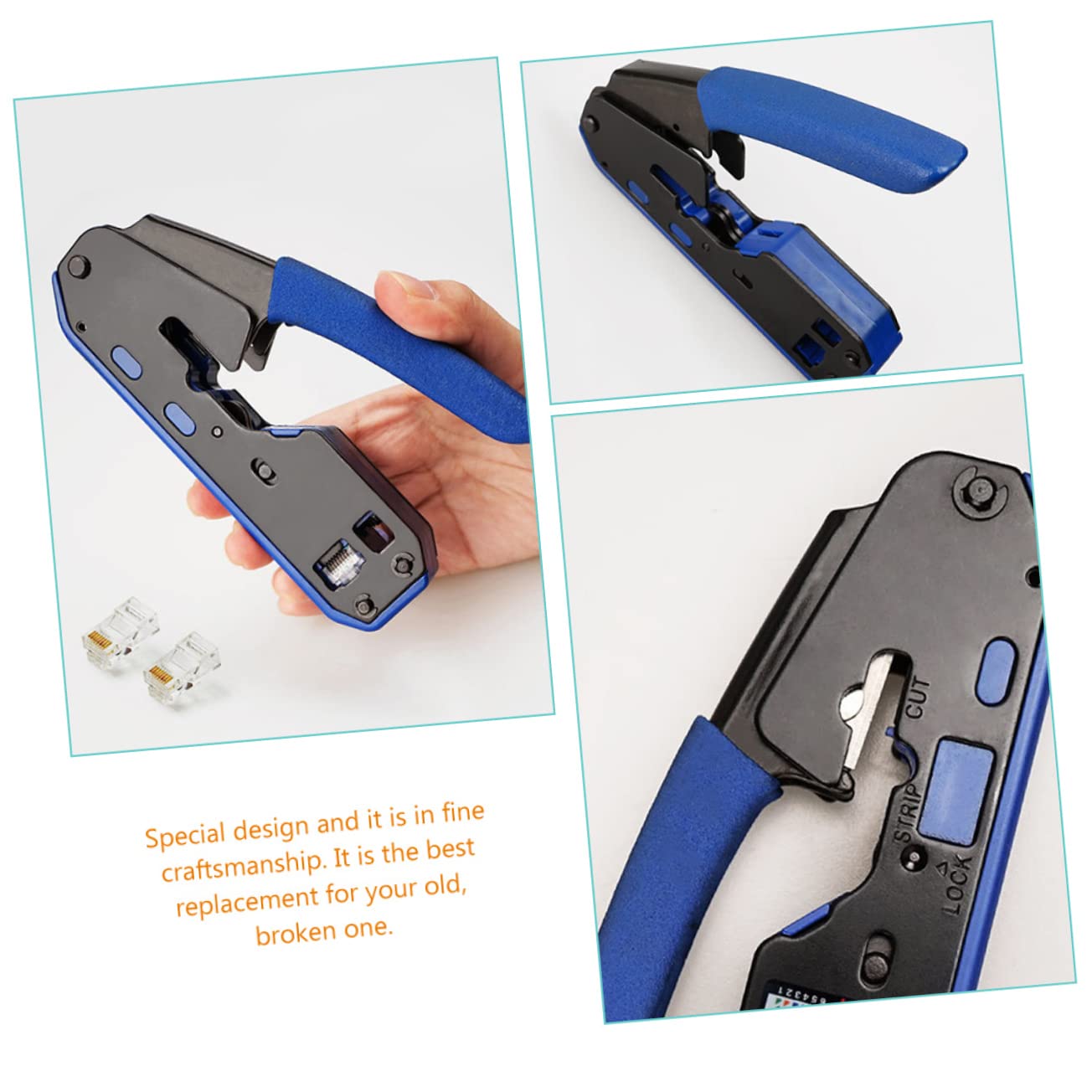 SHINEOFI Pinza per Crimpare e Spellacavi Elettrici Crimpatrice per Connettori di Rete Tronchesi Elettriche Spellafili Utensili per Elettricisti