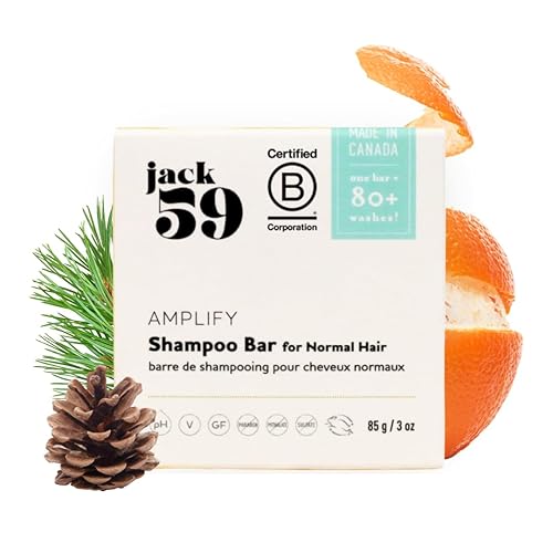 Barra vegana natural con aceites de eucalipto y naranja, champú sólido y seguro para el color Amplify para cabello normal, 3 onzas