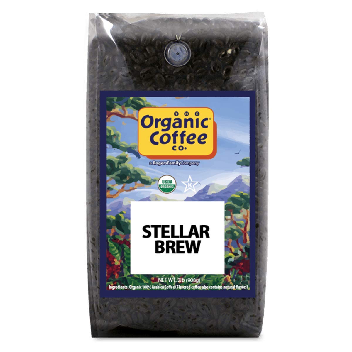 THE ORGANIC COFFEE CO. Whole Bean, Stellar Brew, 32 Ounce