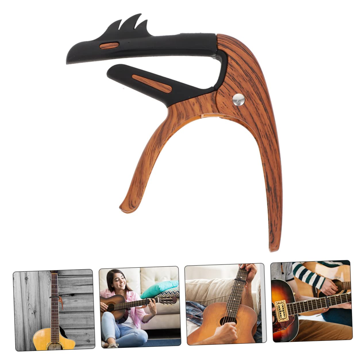 Vaguelly 5stücke Professioneller Gitarren Kapodaster Aus Zinklegierung Tragbares Stimmgerät Für Akustikgitarre Und Ukulele Einfache Handhabung Für Schnelle Tonhöhenanpassung