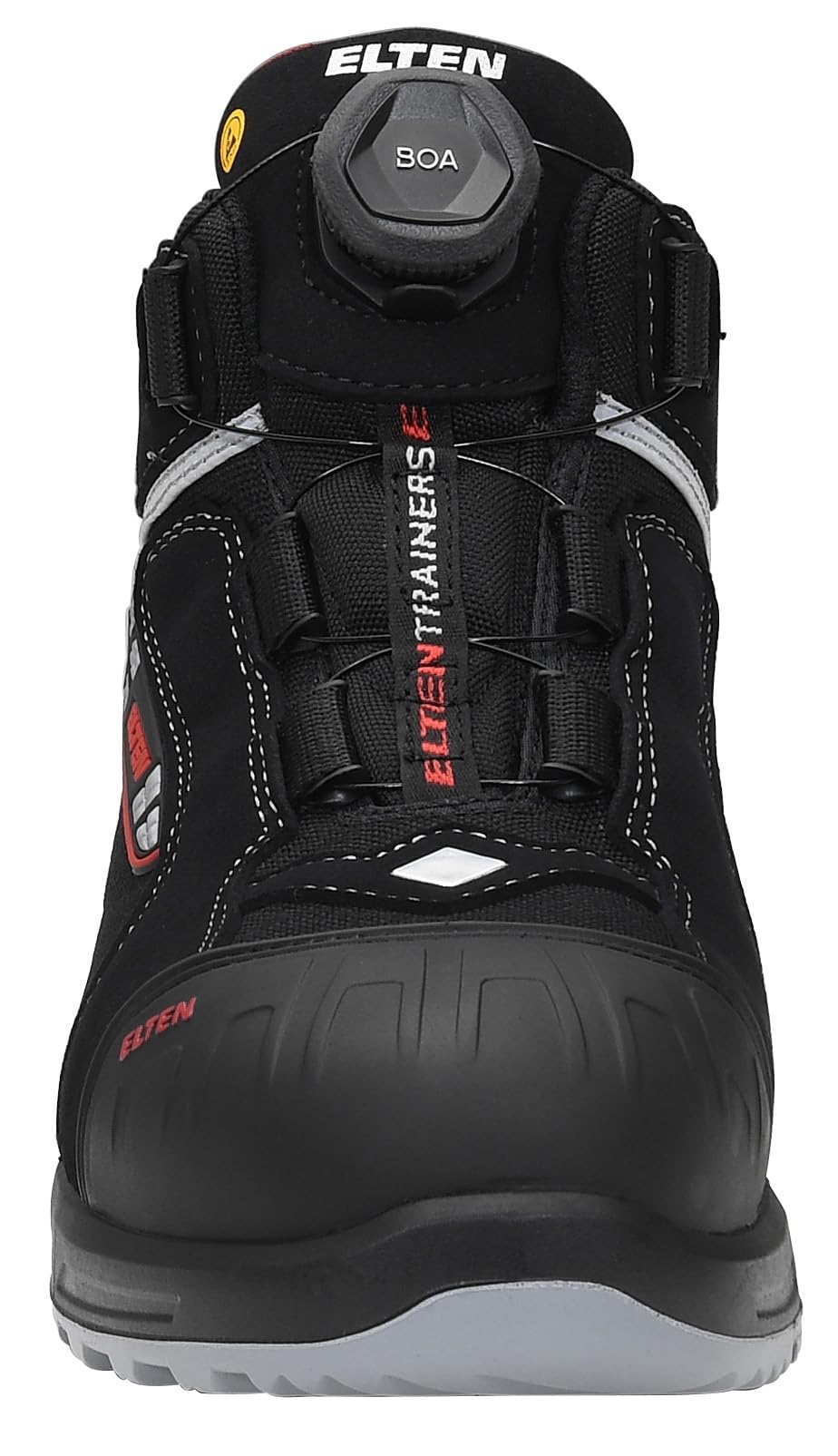 ELTEN Veiligheidsschoenen Motion Air ESD S1, heren, textiel, kunststof kap (lichter dan stalen neus), licht, sportief, zwart/rood, maat: 44