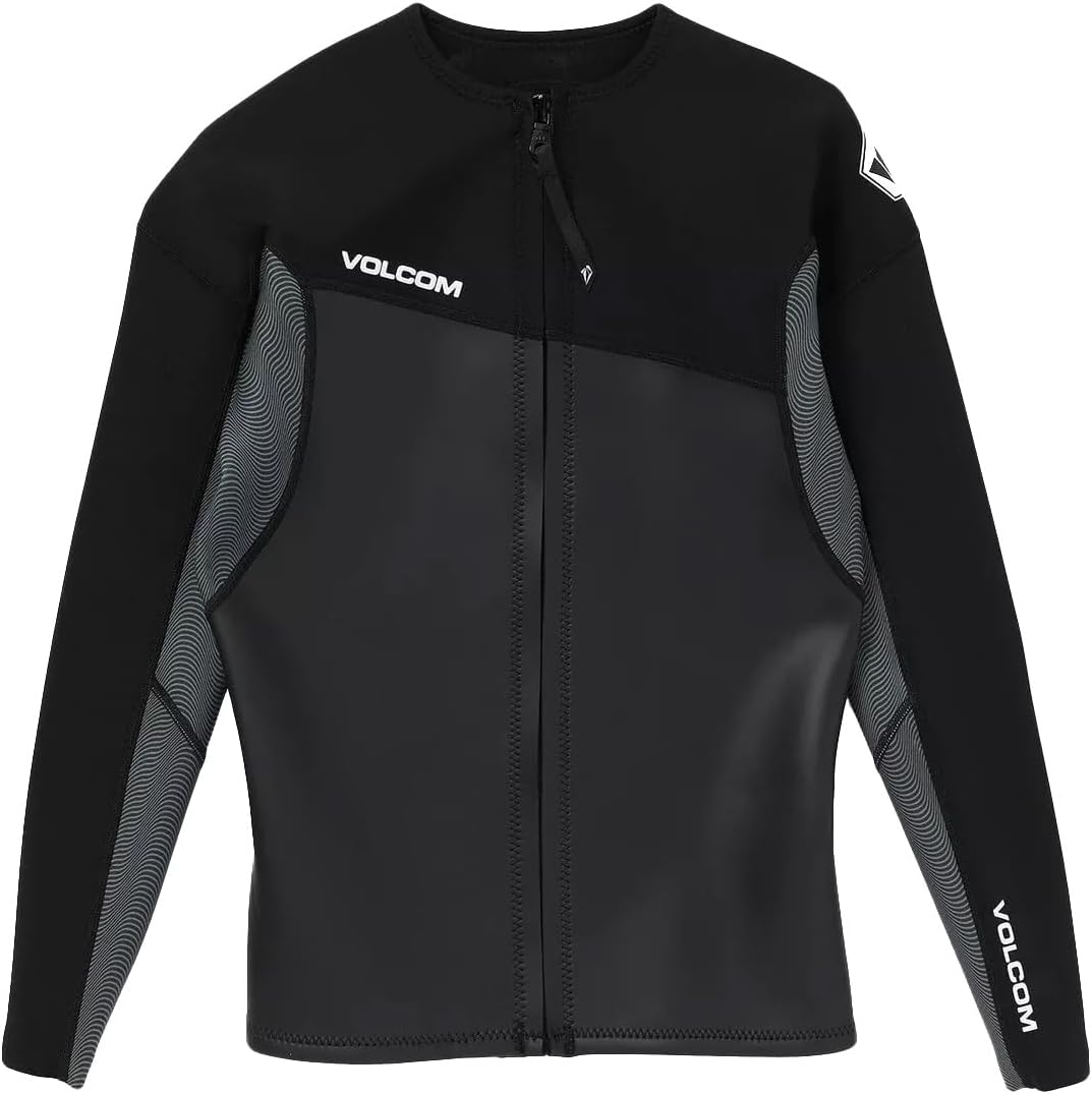 Black 1.5mm Front Zip Neoprene Jacket by Volcom