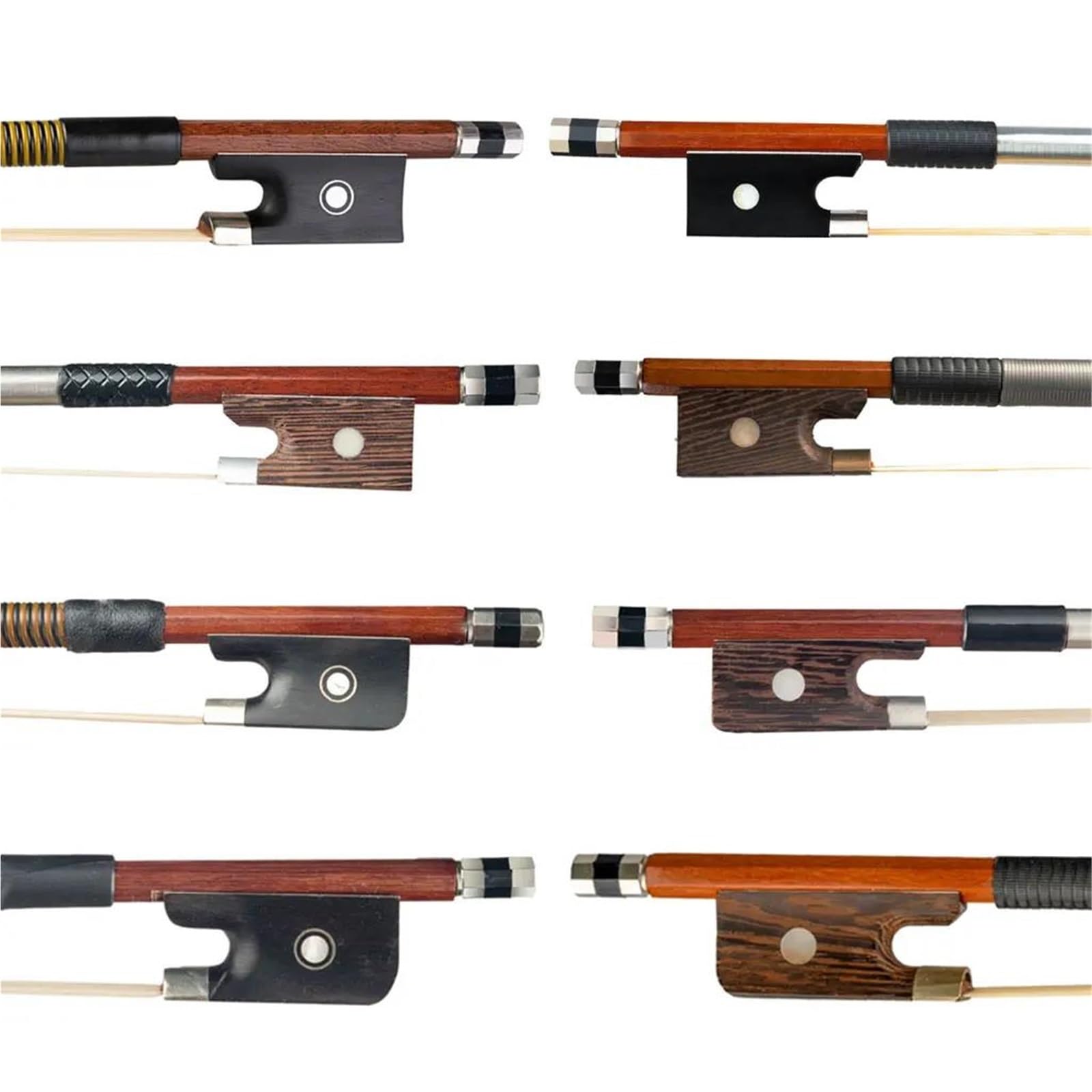Geigenbogen Brasilholz Violine/Viola Bogenstock Reines Weißes Mongolei Rosshaar 4/4 Volle Größe 2 Stück/1 Los Professionelle Leistung(Type 1 062)