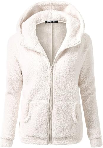 Miniatura 5 de SNKSDGM Chaqueta con forro polar para mujer, ropa larga con capucha, suave, holgada, de piel sintética, para exteriores