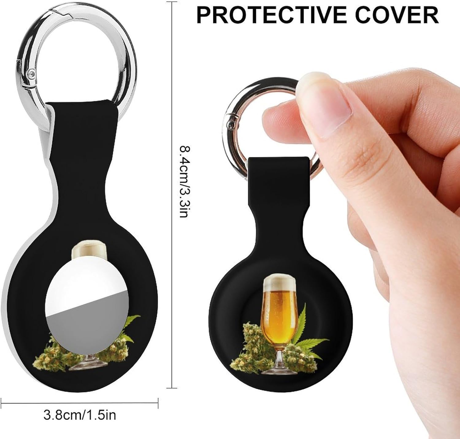 Weed1 and Beer Funny Cover Compatible with AirTag image 2