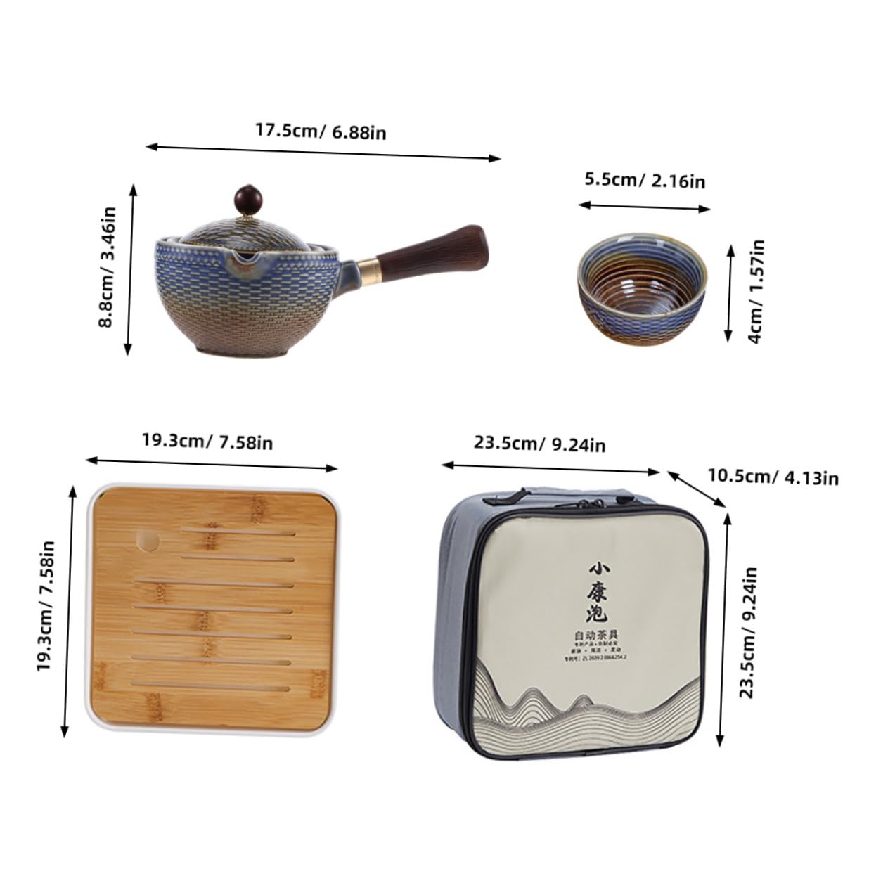 ABOOFAN Tetera Automática Diseño Elegante de Cerámica Juego de Té Portátil y Material Resistente para Viajes y Actividades al Aire Libre para Aficionados al Té