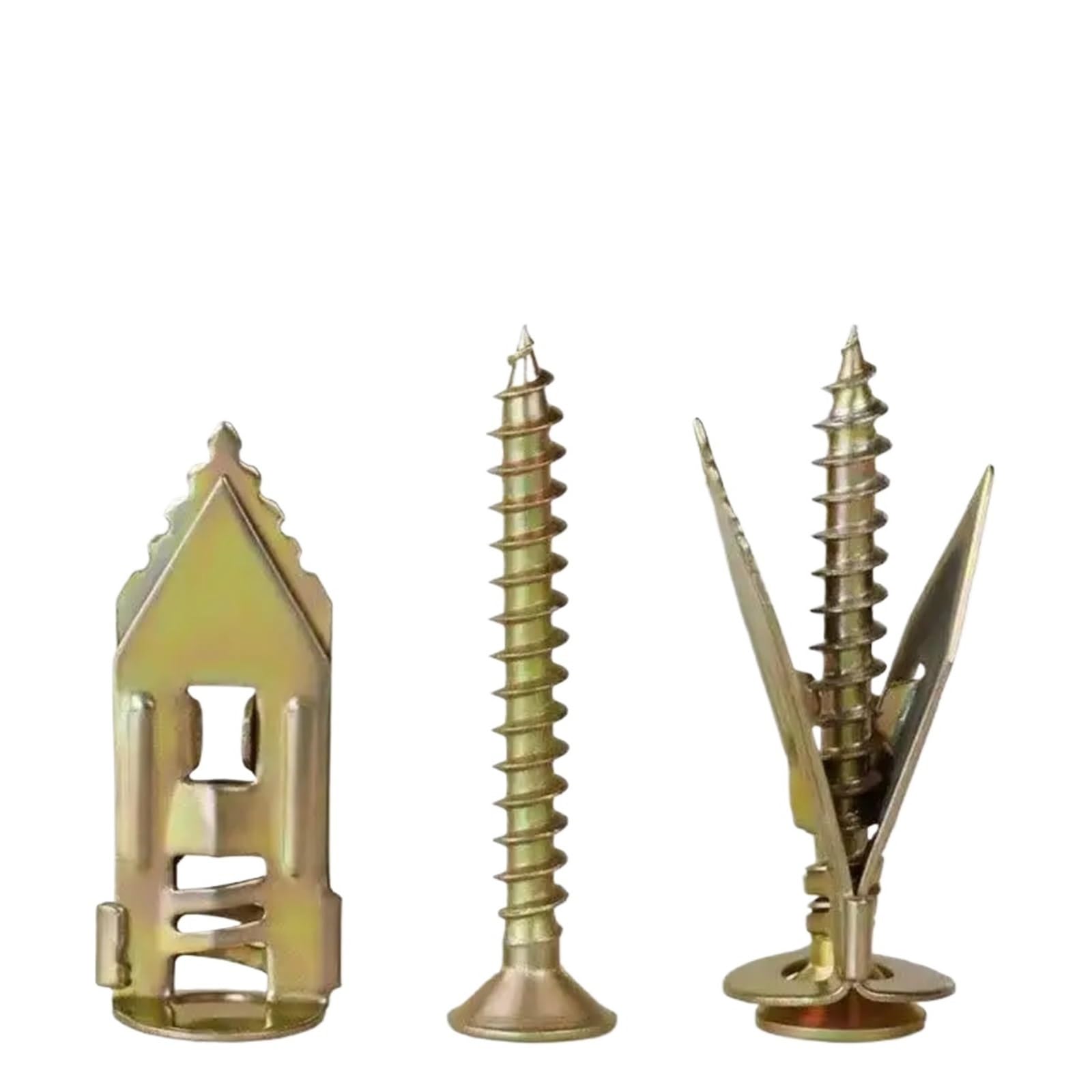 Yangshe One Color 2Sets Self-Drilling Drywall Anchors With Screws, 320Pcs Zinc Plated Wall Plug Kit