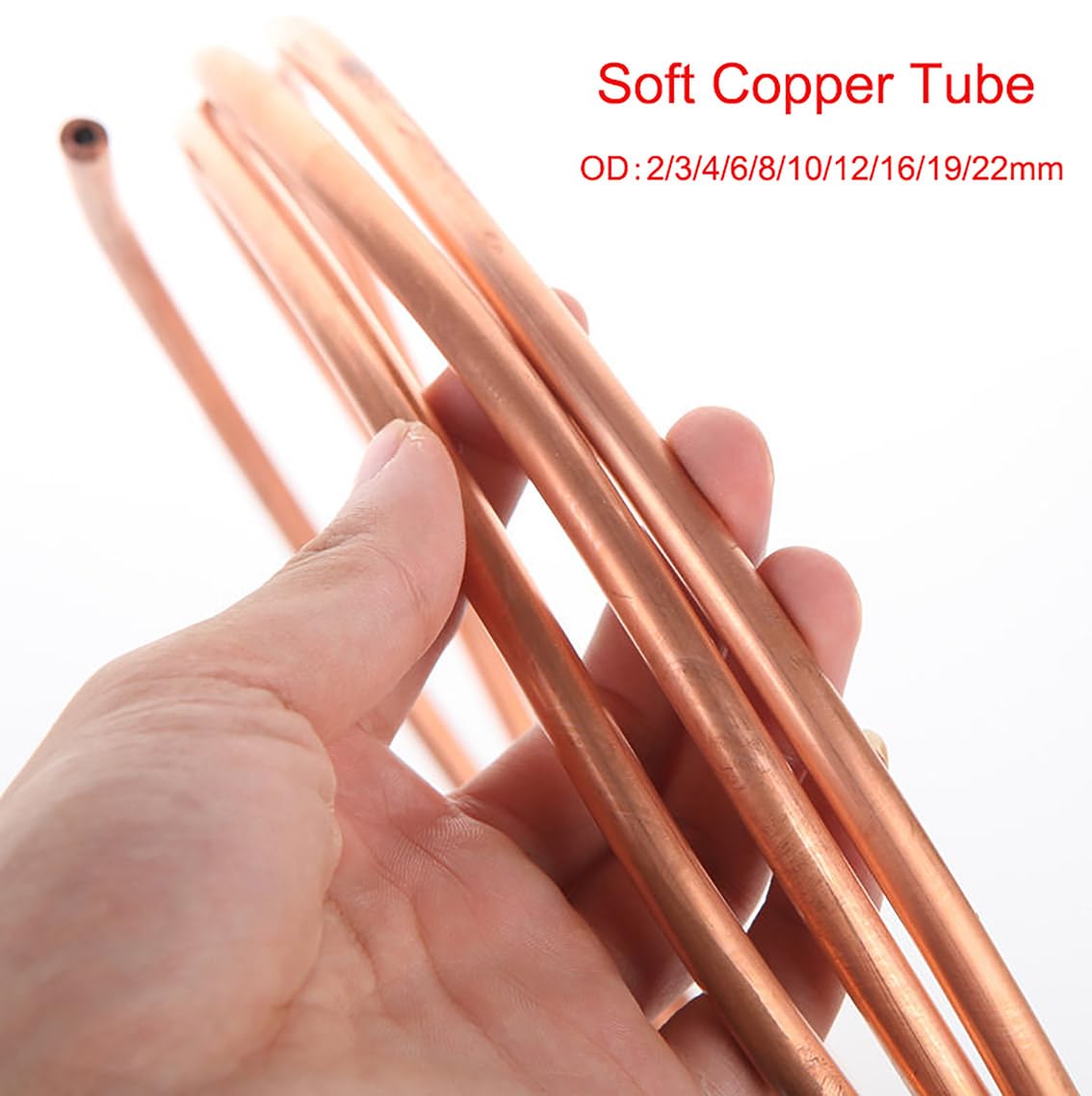 Bündel 2 mm 3 mm 4 mm 6 mm 8 mm 16 mm 22 mm weiches Kupferrohr, Spulenrohr, rotes Kupfer for Klimaanlagen-Konservierungsmittel Gebäude(5 meter x 9.52mm x 0.7mm)