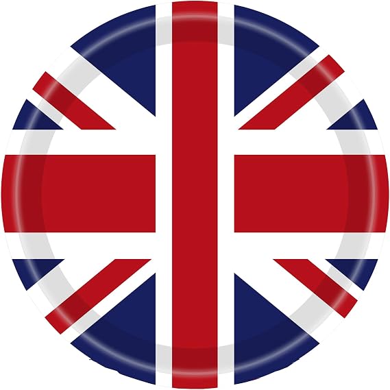 32pcs British Paper Plates 7 Disposable Britain UK England Flag Birthday Party Paper Plate British Flag Party Supplies British Flag Dessert Paper Plates Union Jack Paper Plates London National Day