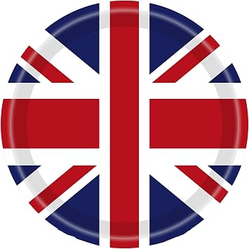 32pcs British Paper Plates 7 Disposable Britain UK England Flag Birthday Party Paper Plate British Flag Party Supplies British Flag Dessert Paper Plates Union Jack Paper Plates London National Day