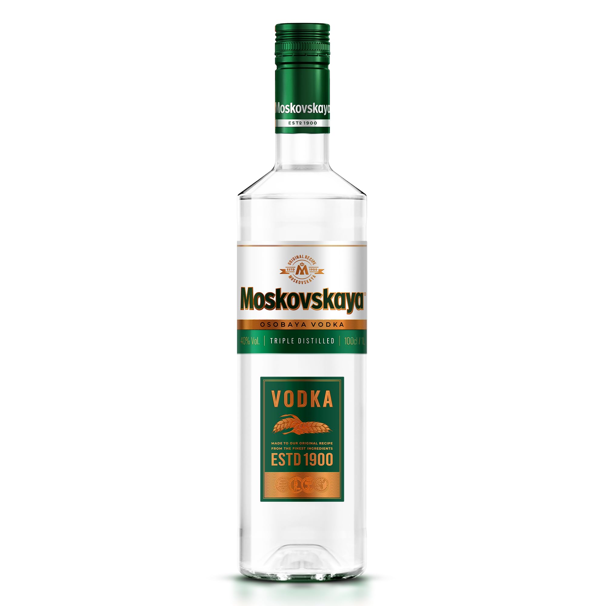Moskovskaya Osobaya Vodka 100cl 38% Vol Destilada con ingredientes naturales