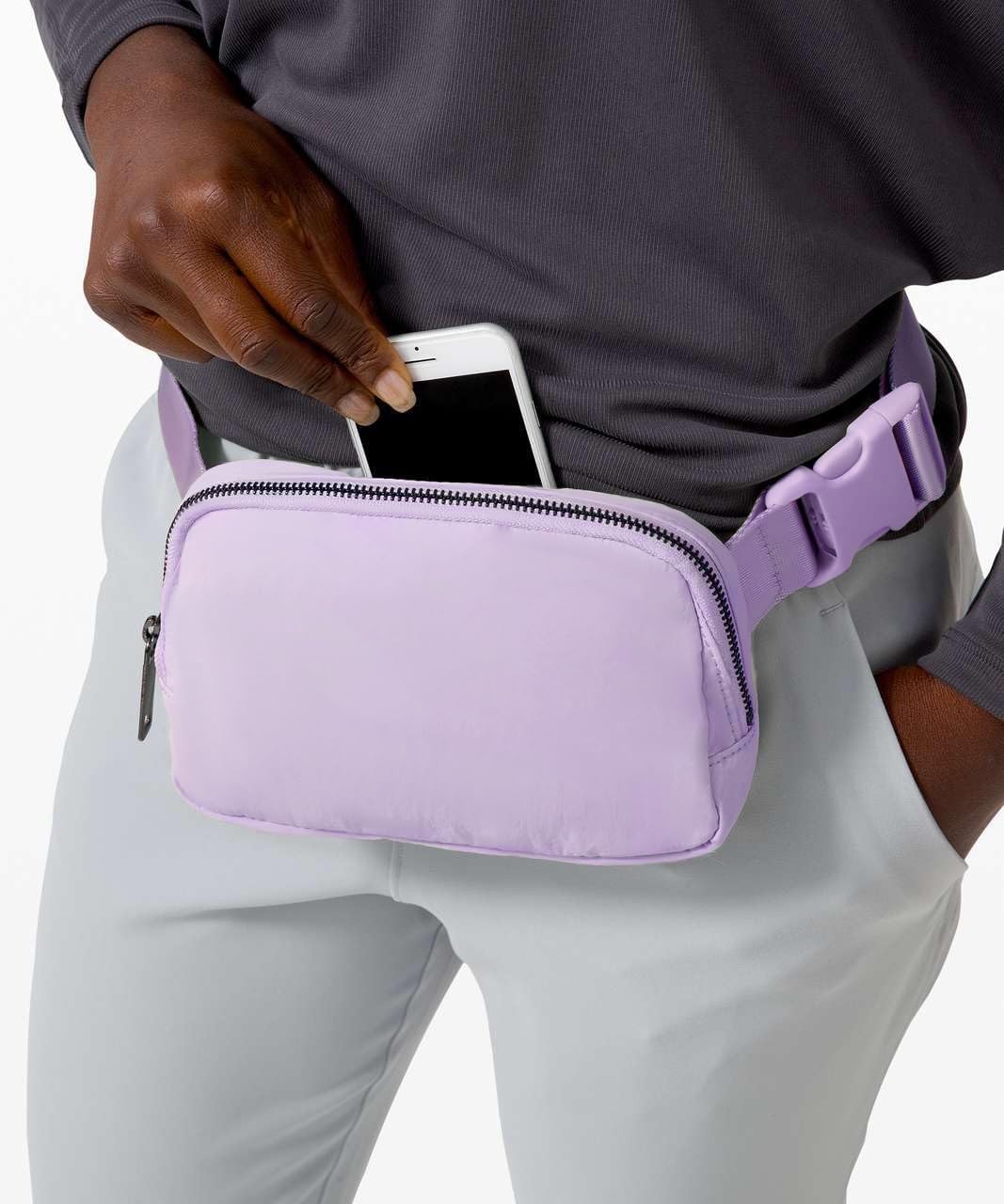Cross Body Fanny Packs for Women Fashion Waist Bag Pouch Nylon Small Travel Crossbody Bags Mini Purse Everywhere Belt Bag Bum Bag Adjustable Strap for Workout Running Hiking Lavender Fog - Image 9