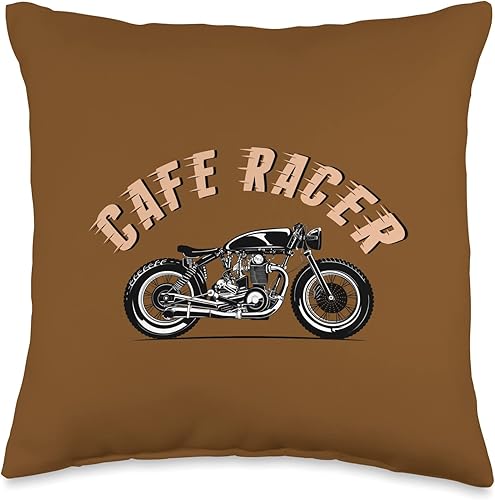American Cafe Racer Motorcycle Apparel and Merch Cafe Racer Biker Men Women Adult Teens Boys Girls Kids Youth Throw Pillow, 16x16, Multicolor