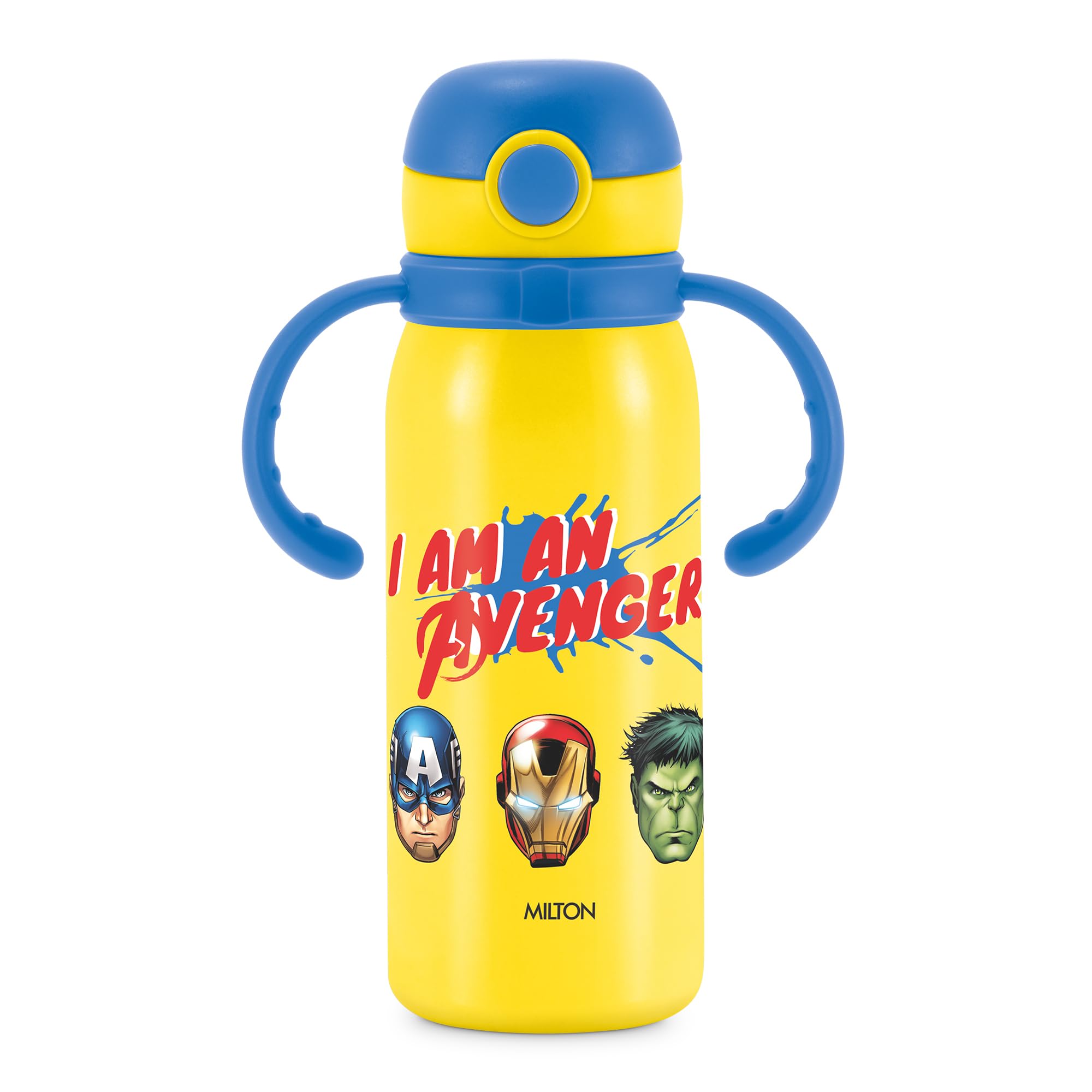 MILTON Marvel Fountain 650 ISI Certified Stainless Steel Water Bottle, Leak Proof, Rust Proof, Single walled,1 Yr Warranty, Ideal Sipper Water Bottle for School Kids Bottle, 625 ml, Yellow