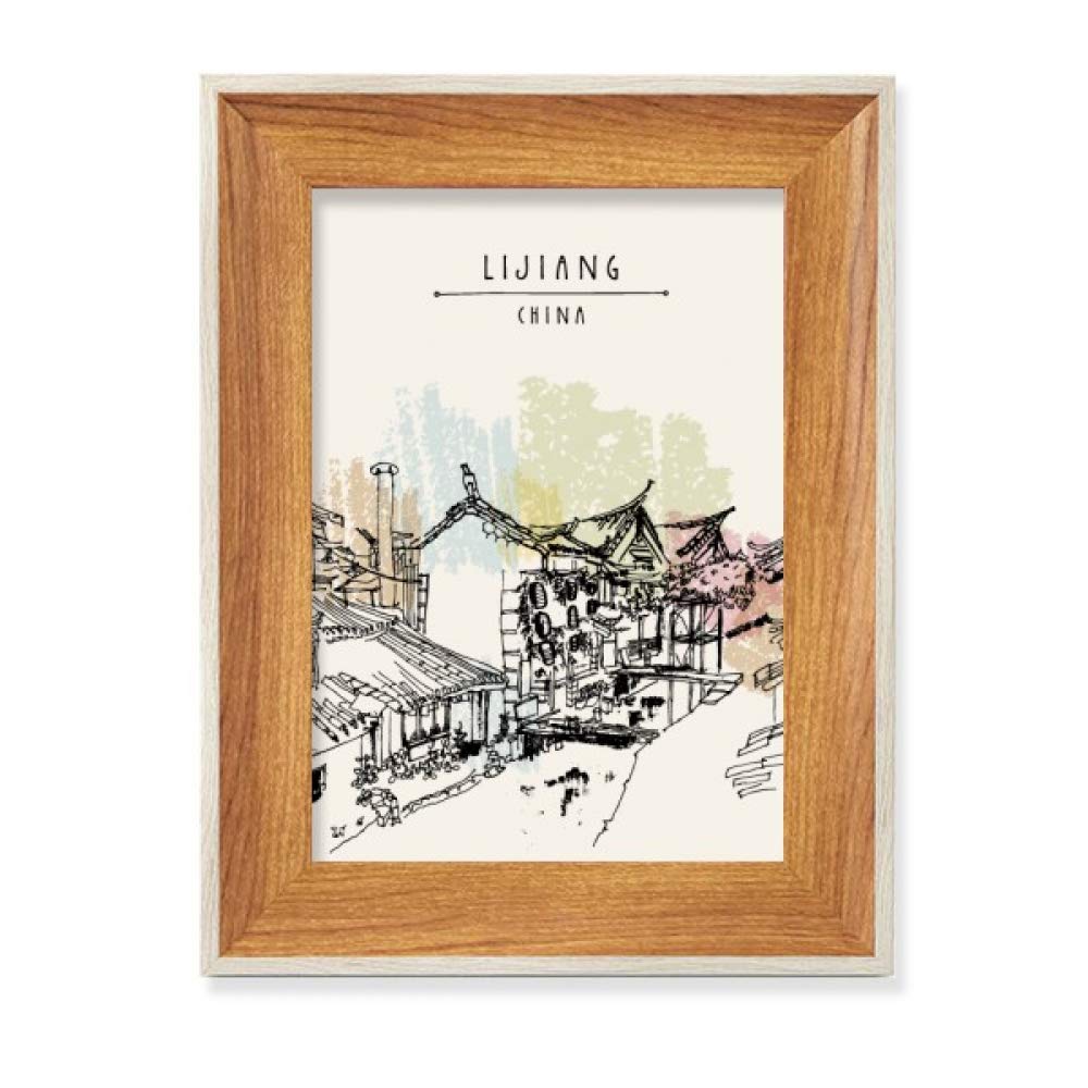 Cadre photo en bois de bureau la scène Naturelle li Jiang pour affichage tableau art