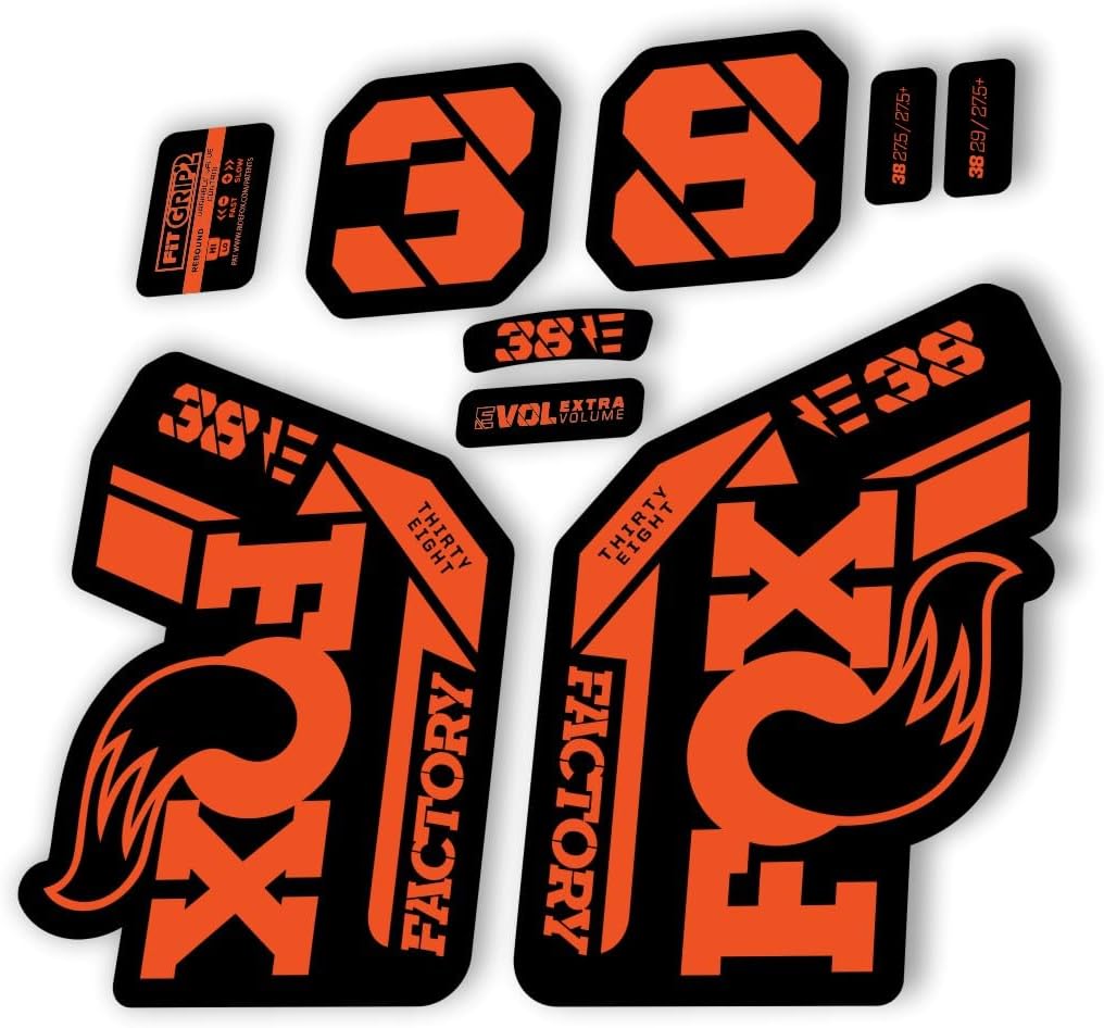 Fork Replacement Decal Sticker Compatibale for Fox 38 2021 E Bike Series Orange (Matte)