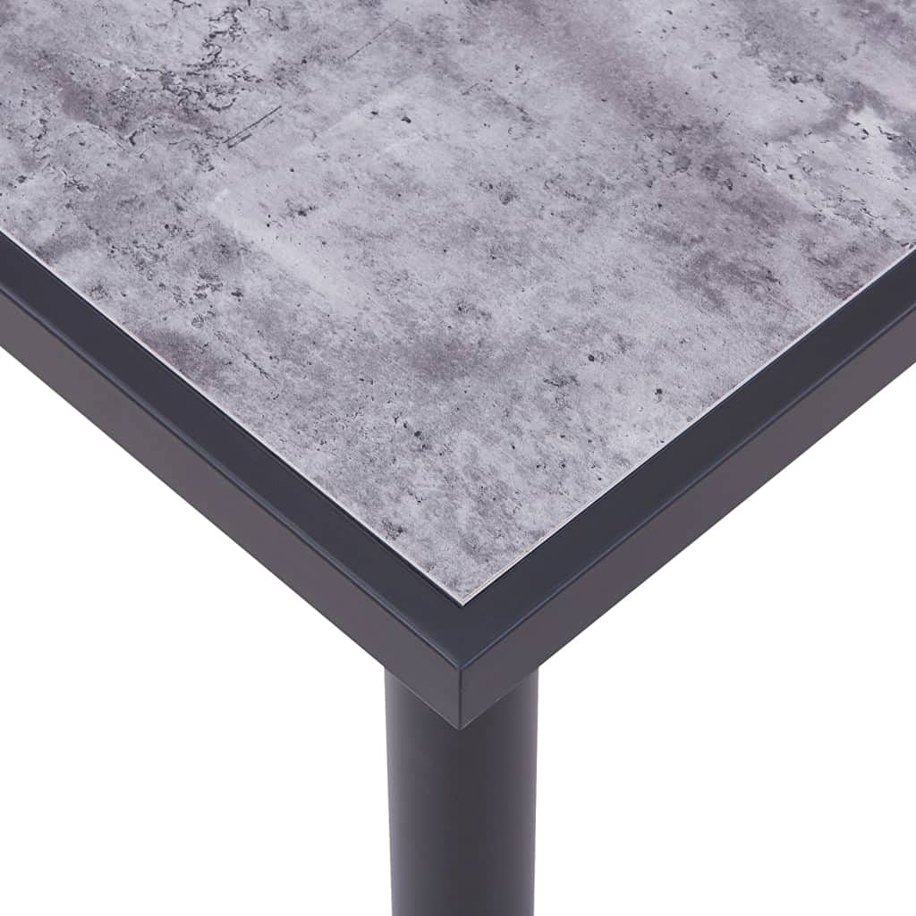Stół do jadalni czarny i szary betonowy 180 x 90 x 75 cm, płyta MDF z rysunkiem słojów drewna, stabilna rama metalowa, nowoczesny stół kuchenny, trwałe meble do jadalni