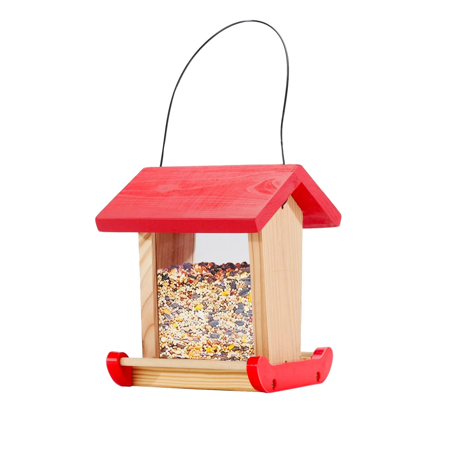 Mangiatoia per Uccelli da Esterno Sospeso, Abbeveratoio per Uccelli, Realizzate in Legno Massello, Facili da Usare, per Giardino e Cortile