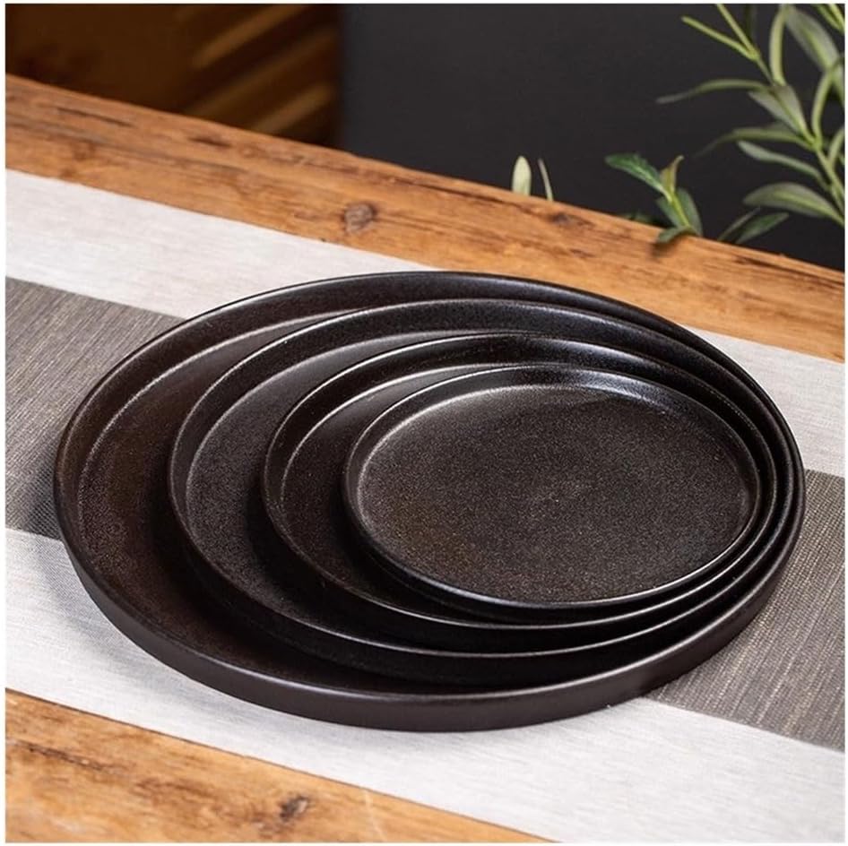 Flower Tray, Round Minimalist Ceramic Flower Arranging Containers Indoort Gardening Flowerpot Drip Tray,Planter Trays(Small)