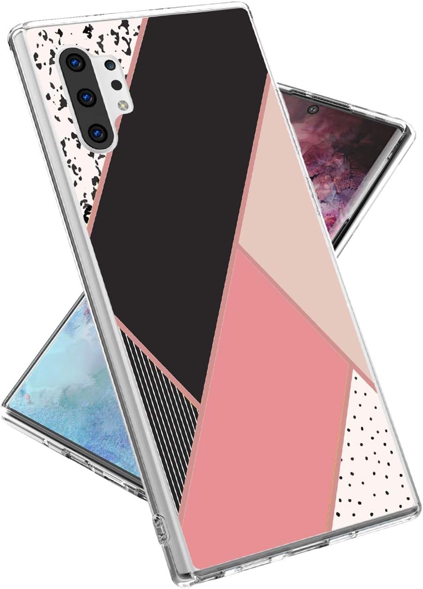 LOVEMECASE Galaxy Note 10+ Plus/5G Case, Marble Design Clear Bumper TPU Soft Case Rubber Silicone Skin Phone Case Cover for Samsung Galaxy Note 10+ Plus/5G(6.8 Inch)(Pink Marble)
