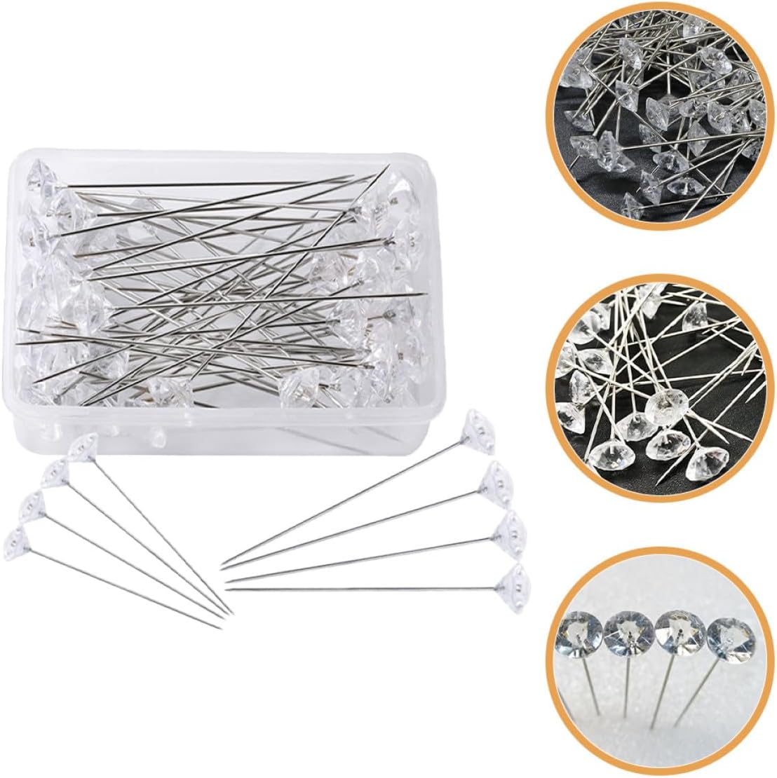 1 Box Diamond Shaped Locating Pins Box Pearlized Straight Pins for Cross-Stitch Sewing Supplies DIY Craft Accessories and Wear-Resistant