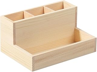 Wooden Makeup Organizer Box with Compartments...