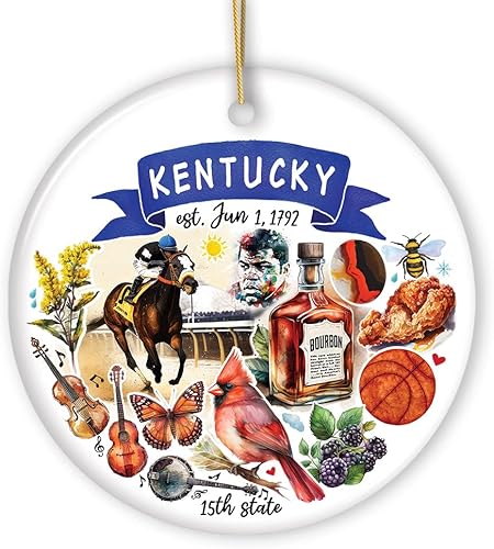 Temas artĂsticos del estado de Kentucky y puntos de referencia de adorno navideño Temas artĂsticos del estado de Kentucky y puntos de referencia de adorno navideño