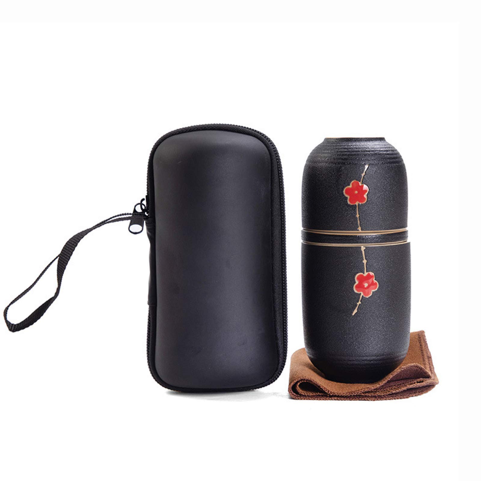 Tea Set For Home Portable Japanese Ceramics Kungfu Tea Set Plum Blossom Chinese Porcelain Gongfu Tea Ceremony Set With Teapot and Portable Travel Bag Suitable for Travel Home Outdoor and Office
