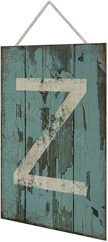 Vista 37 de Letrero colgante de madera con letra A, letrero de madera, decoración del hogar, 26 letras del alfabeto de metal, placa de madera, decoración