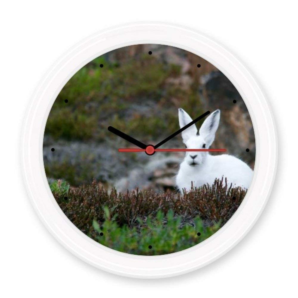Horloge cadeau lapin blanc ronde décoration murale originale de salon