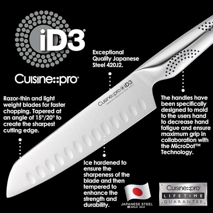 Set Cuchillos Santoku 3 Piezas Acero Inoxidable miniatura 5