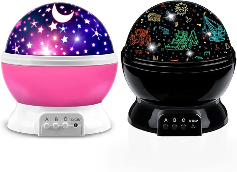 Car Truck Star Night Light Projector Gifts Toys for Kids Age 3-5, 360 Degree Rotation with 17 Colors Changing Baby Ceiling Light Projector for Boys Bedroom Decor