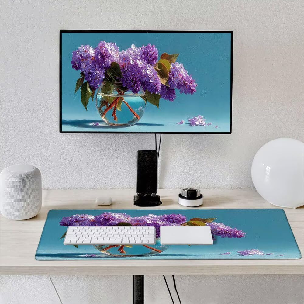 Podkładka pod mysz XXL Podkładka pod mysz na biurko 1800x900 mm poprawia precyzję i szybkość dzięki antypoślizgowej gumowej podstawie i zszytym krawędziom Trwała, wygodna, gry (fioletowy fioletowy