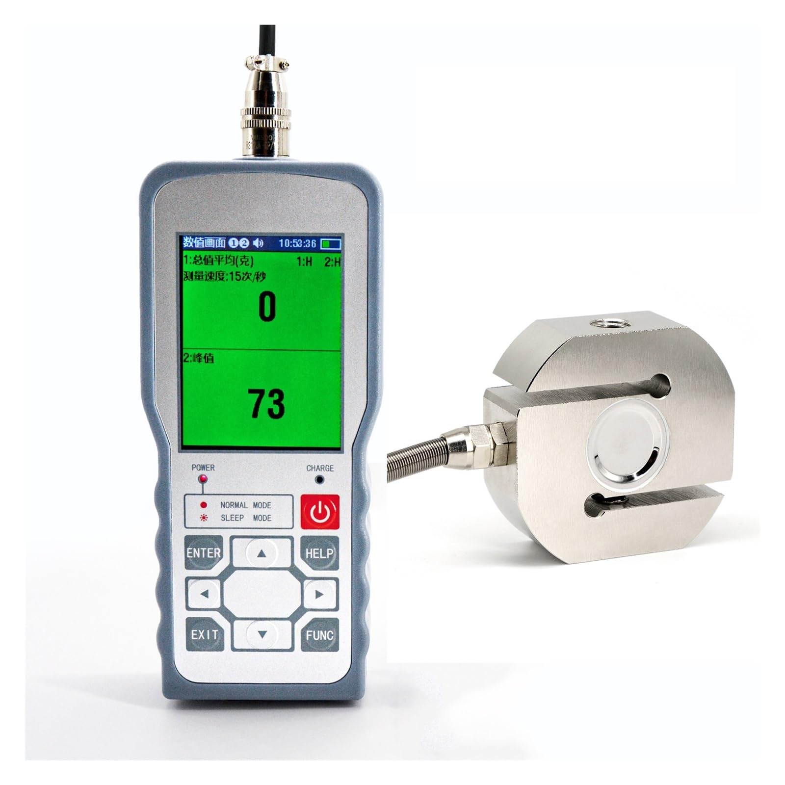 Medidor de fuerza digital Medidor de fuerza digital con sensor de celda de carga, dinamómetro de calibre de empuje y presión de peso de prueba, modo o/pista ± 0.05% FS(30KG Force Gauge)
