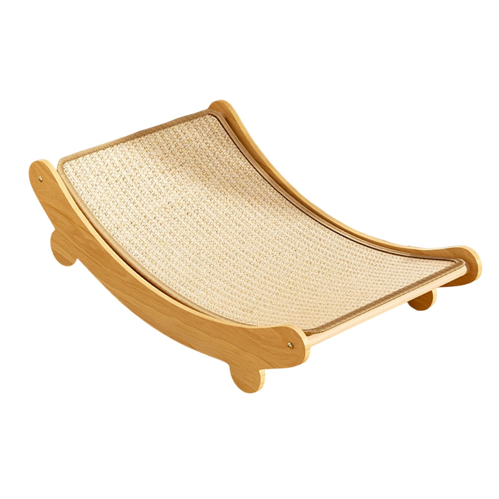Cama para Gatos con Tablero de Rascar Madera Fuerte Y Funcional Almohadilla para Jugar Y Dormir Superficie Protectora contra Arañazos en Mueb, Sisal, Grande