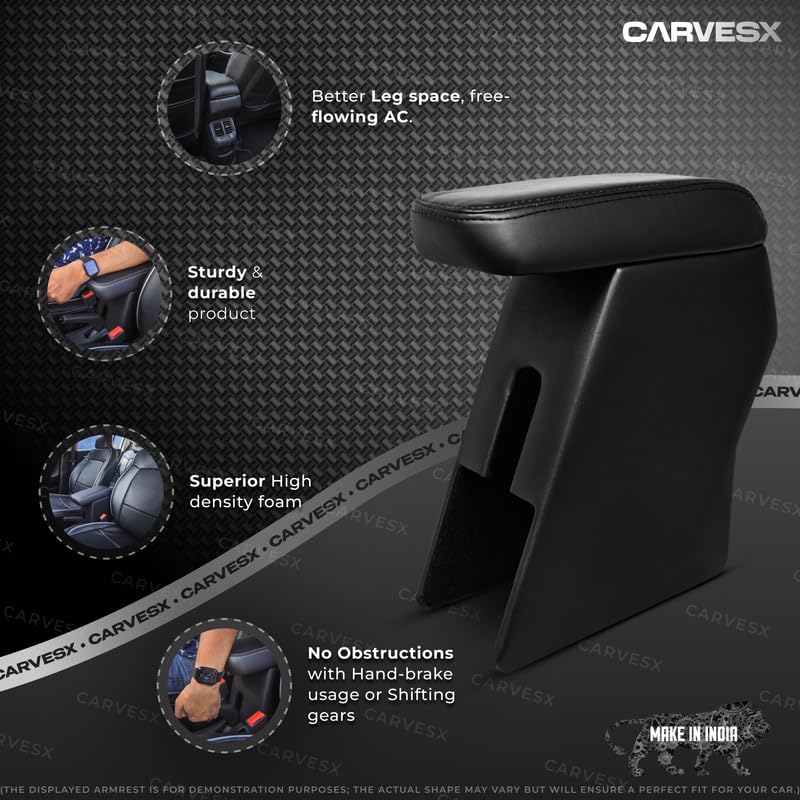 Image of High-End Armrest with Enhanced Comfort & Hidden Storage for Volkswagen Polo /Ameo (Black)