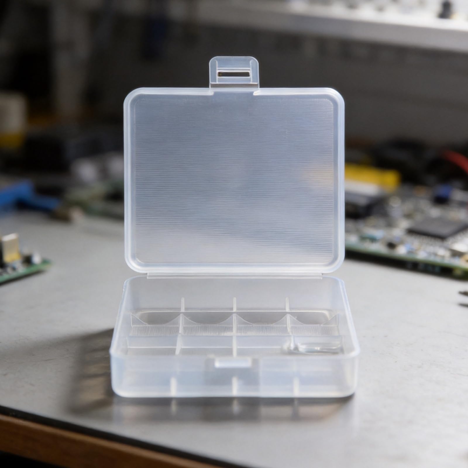 Boîte de rangement en polypropylène transparent idéale pour le stockage de piles au lithium 26650 - Boîte de rangement sécurisée - Boîte de rangement en polypropylène transparent