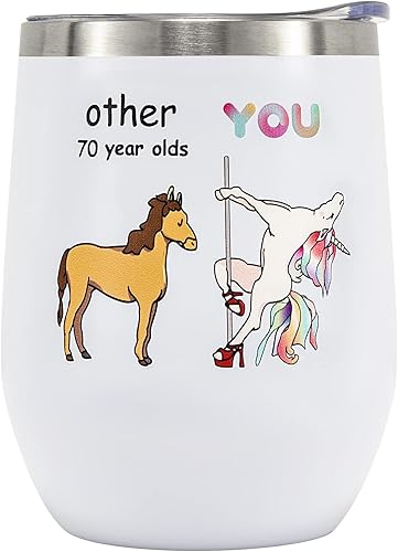 Crisky Regalos de cumpleaños número 40 para mujeres amigas, regalos de cumpleaños 40 para mujeres, vaso de vino de unicornio divertido de 12 onzas disponible en Yaxa Guatemala