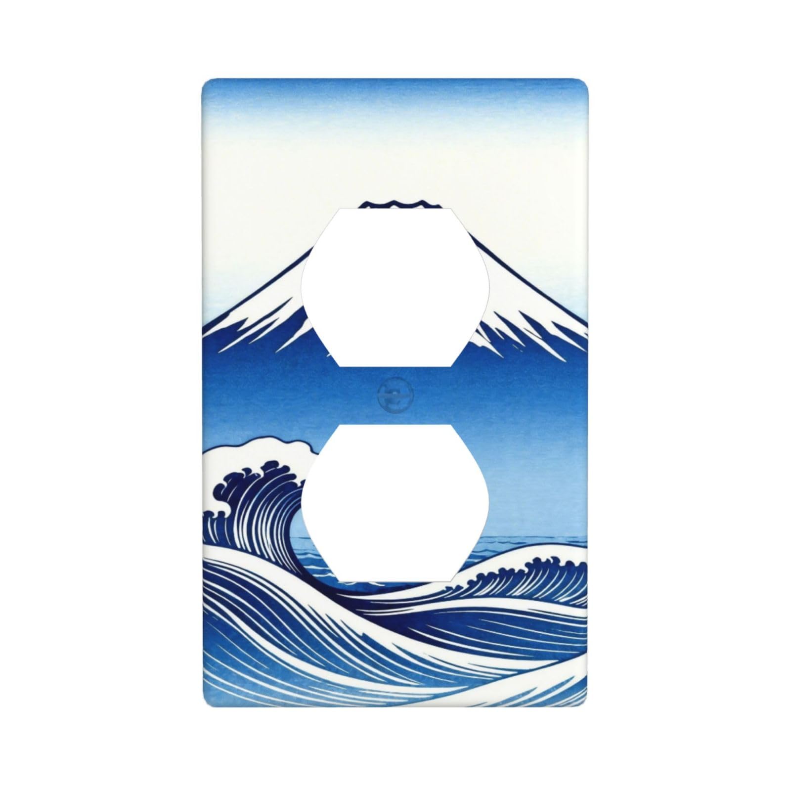 Fuji Wave Ocean Decorative Switch Plate Cover-Unbreakable Polycarbonate Wall Plate for Home Office, 1 Gang with Screws