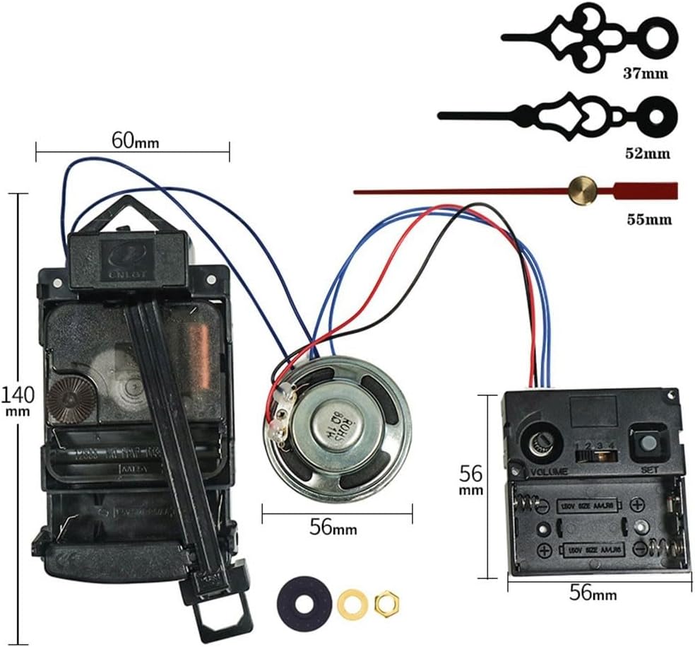 Pendulum Clock Movement With Music Chime Box Quartz Mechanism Pendulum Drive Units DIY Clock Accessory Kits Replacement With Music Chime Box, DIY Accessory For Clock Design(B)