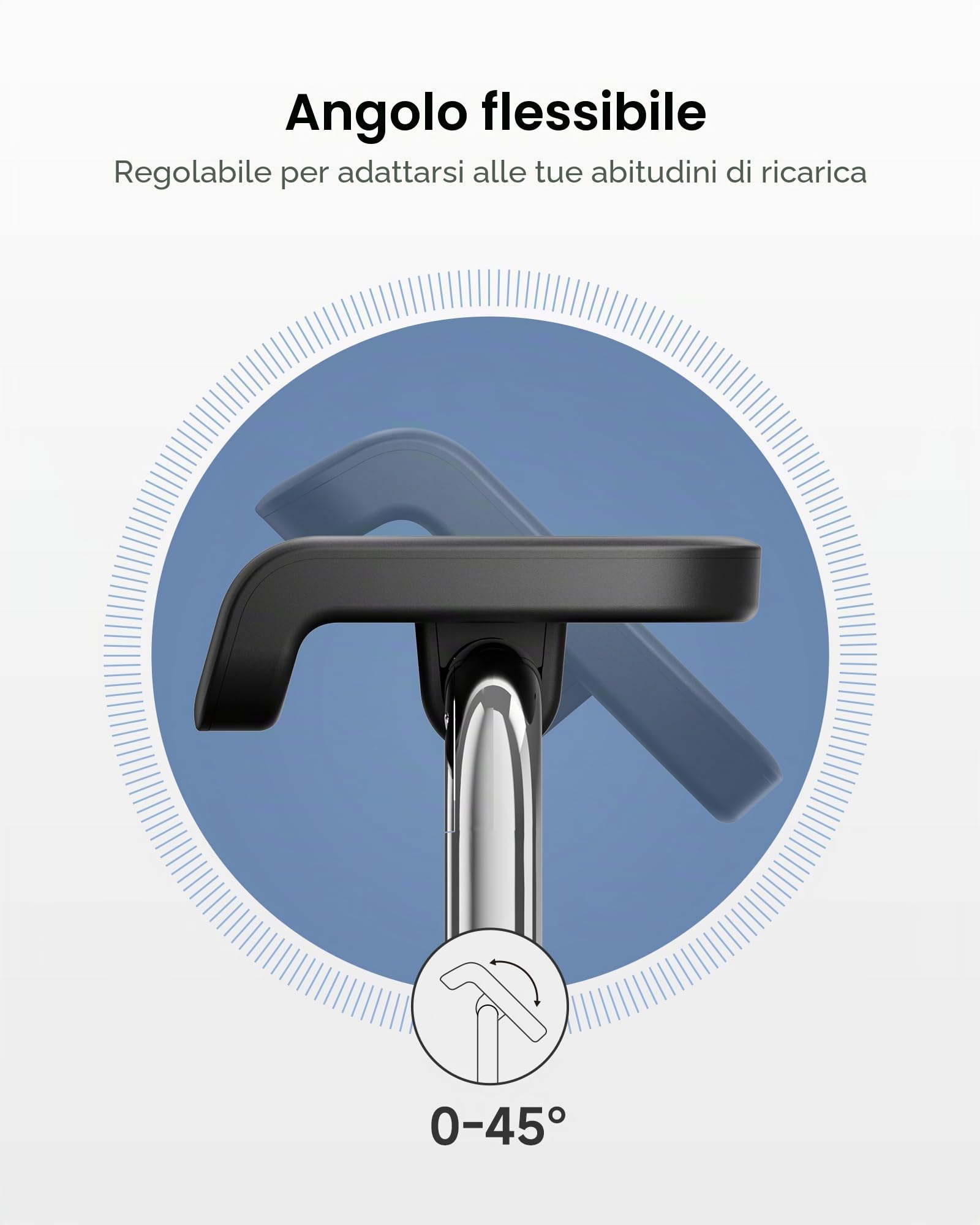 Supporto per Ricarica Rapida per Apple Watch 11/Ultra 3/SE 3, Caricatore Magnetico Wireless 5W per Apple Watch Ultra 2/10/9/8/7/6/5/4/3/2/SE 2, Caricatore ad Angolo Regolabile, SwanScout 505A (Nero)