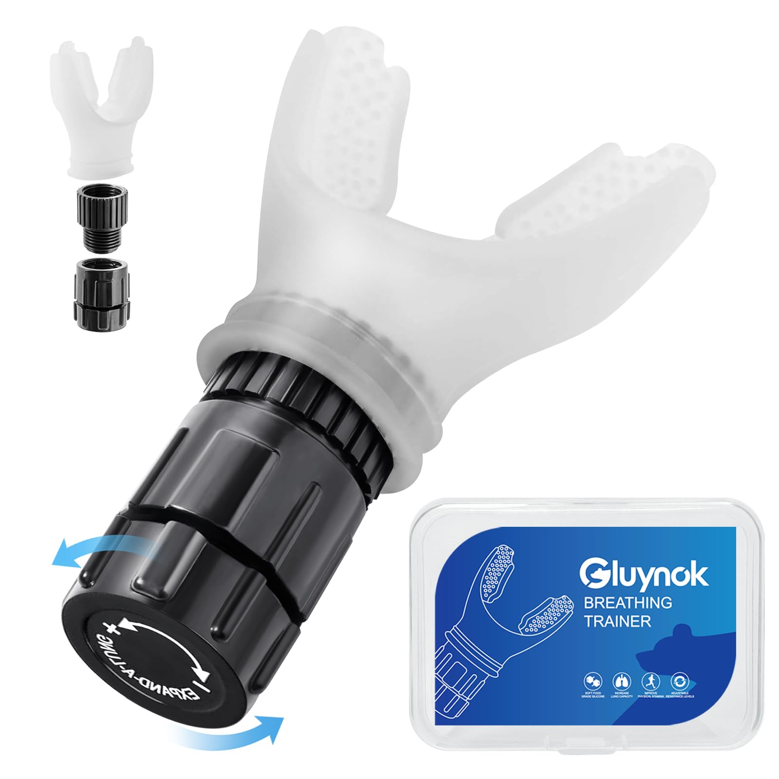 Portable Respiratory Trainer-Exercise Device. Respiratory Muscle Training |Improve Breathing Capacity | Easy to Clean| Adjustable Resistance, Adjustable to Different Fitness Needs