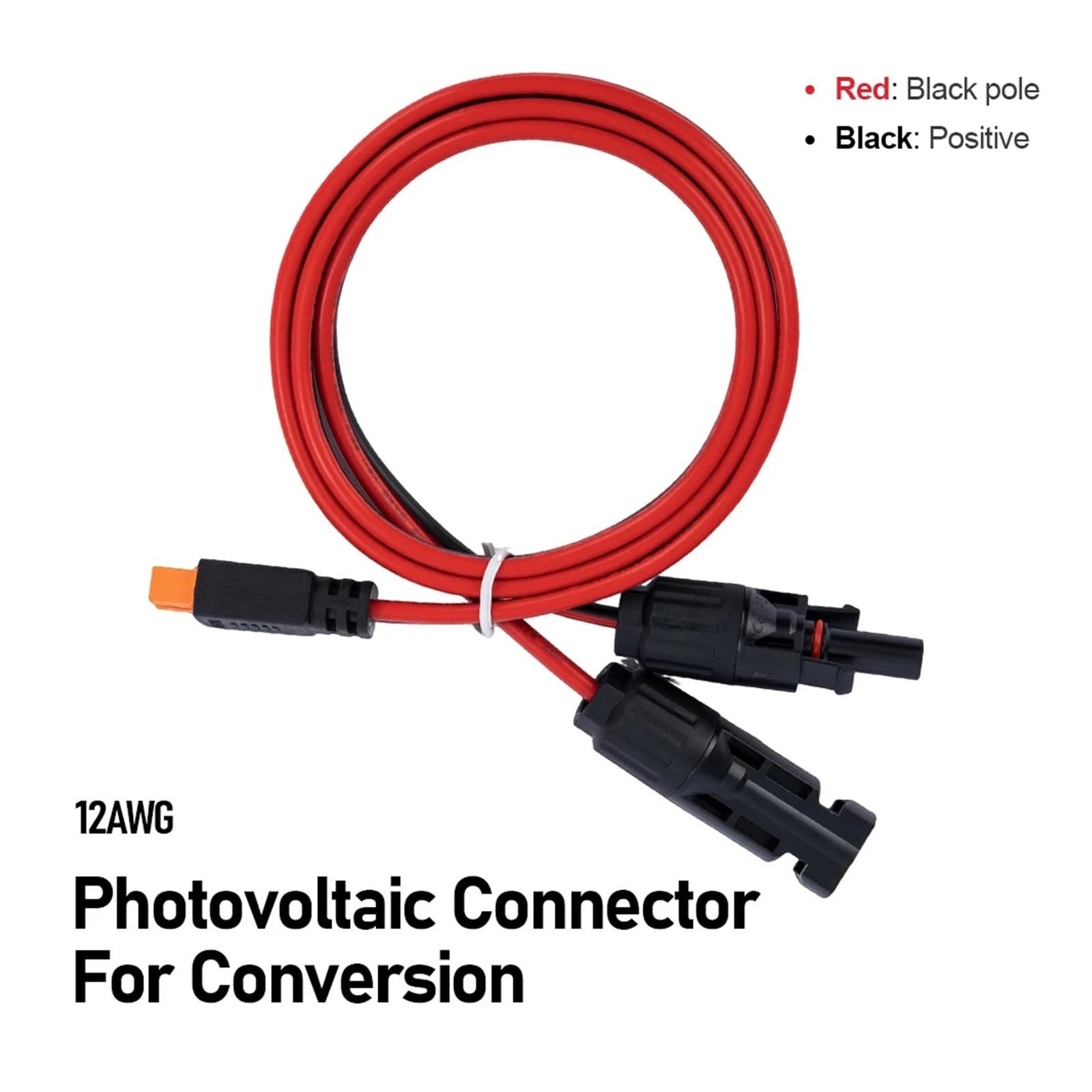 Złącza męskie i żeńskie z przewodami Drone FPV Kabel generatora słonecznego XT60 PV Adapter złącza 12AWG do przenośnej elektrowni (XT60i-12AWG-15m)