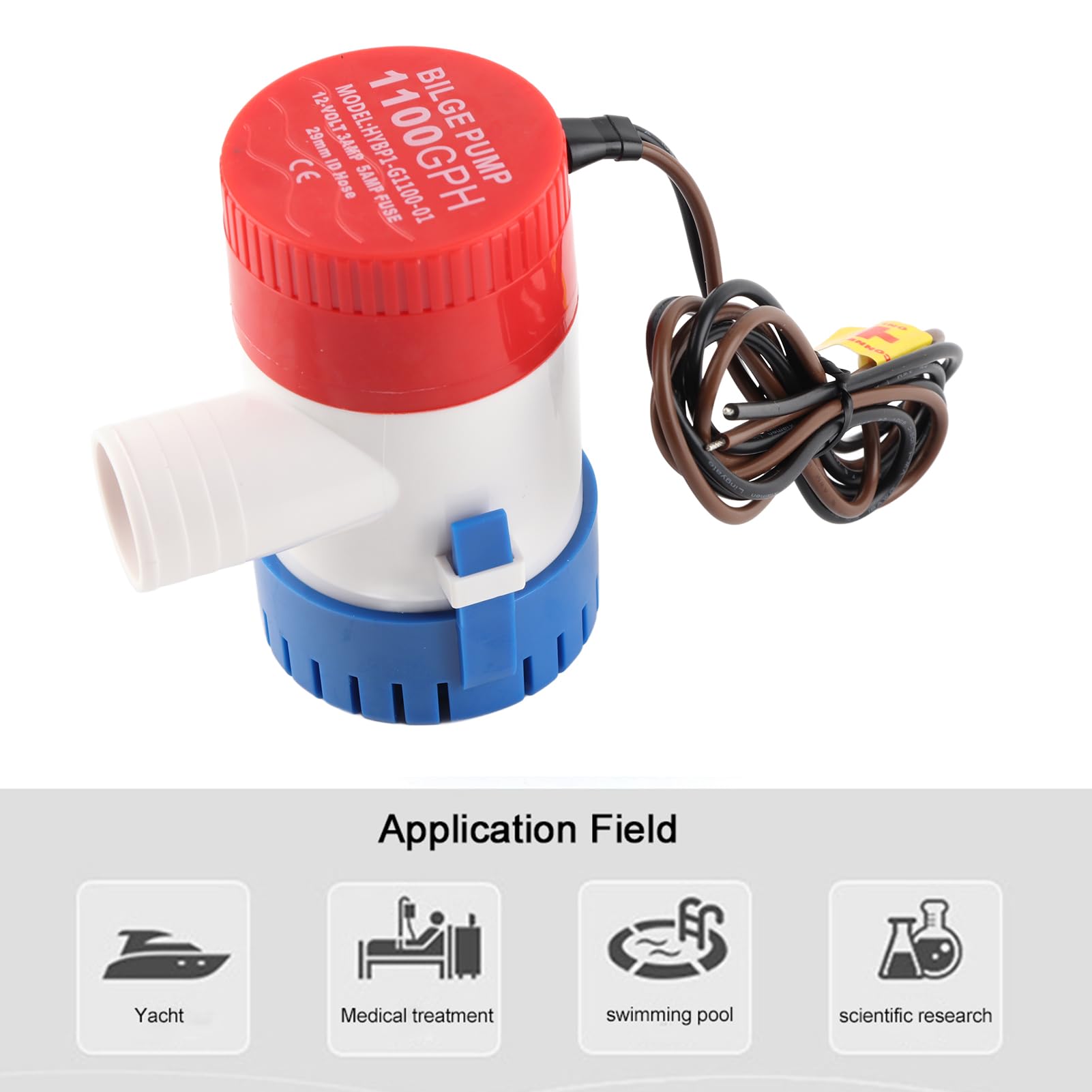 1100GPH 12V Tauch-Bilgenpumpe Effizienter Motor Anti-Airlock-Schutz Marinezubehör